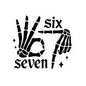 Six Seven Skeleton Hand Kiss-Cut Sticker — Gothic OK Hand Laptop Decal
