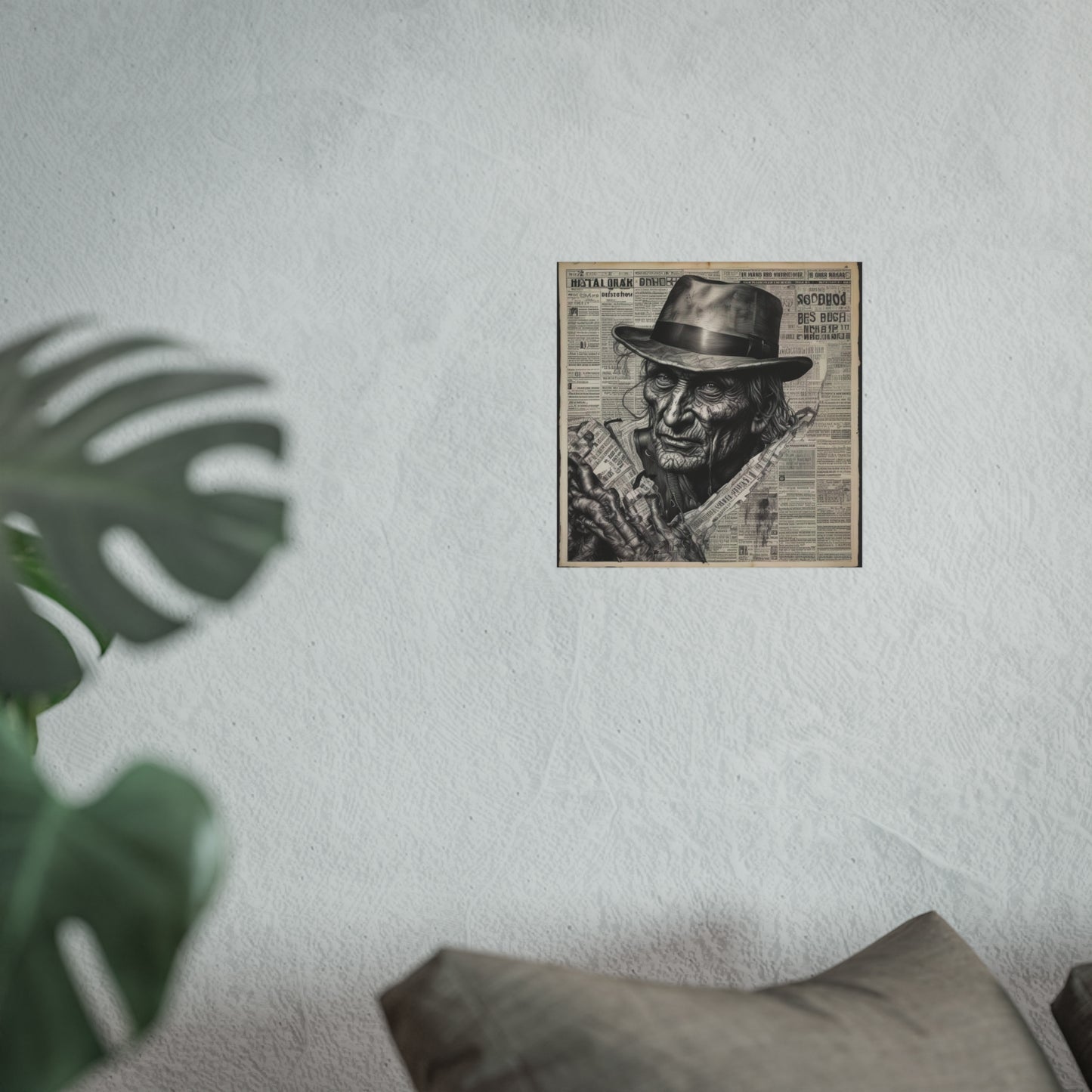 Freddy Krueger Vintage Newspaper Portrait Poster Print