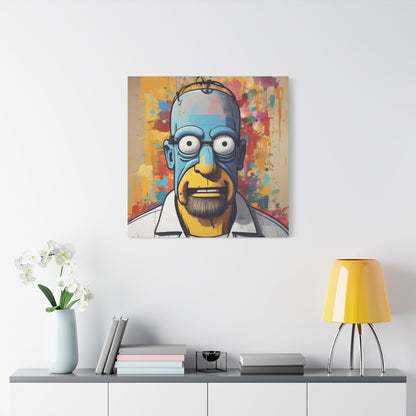 Pop Art Cartoon Canvas Wall Art — Colorful Abstract Character Portrait