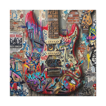 Urban Art Gutair Abstract Canvas Wall Art Print
