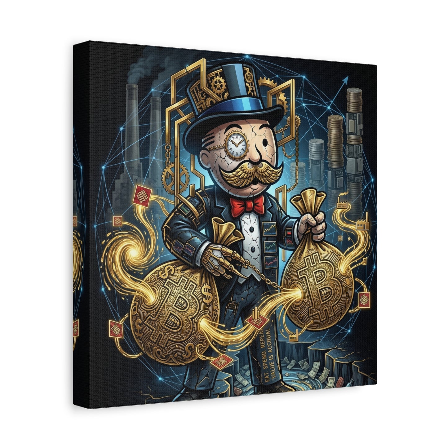 Rich Uncle Pennybags Canvas Wall Art Print