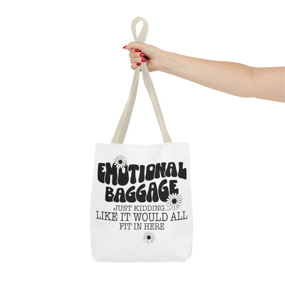 Tote Bag — "Emotional Baggage" Funny Quote Tote with Daisy Vibe