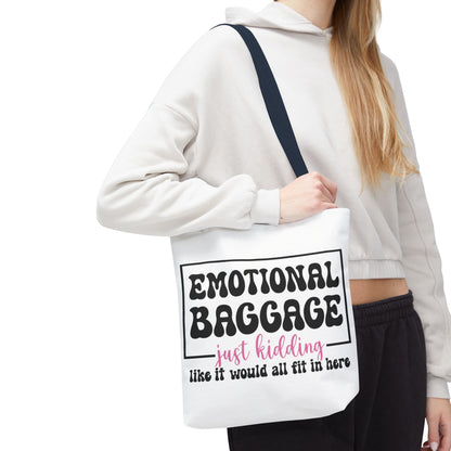 Emotional Baggage Tote Bag — Funny "Emotional Baggage (just kidding)" Reusable Shopper