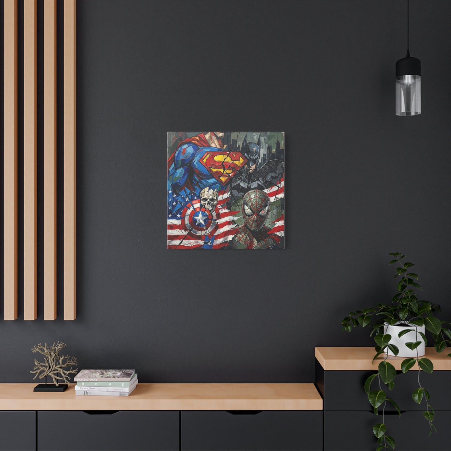 Superhero Abstract Canvas Wall Art Print