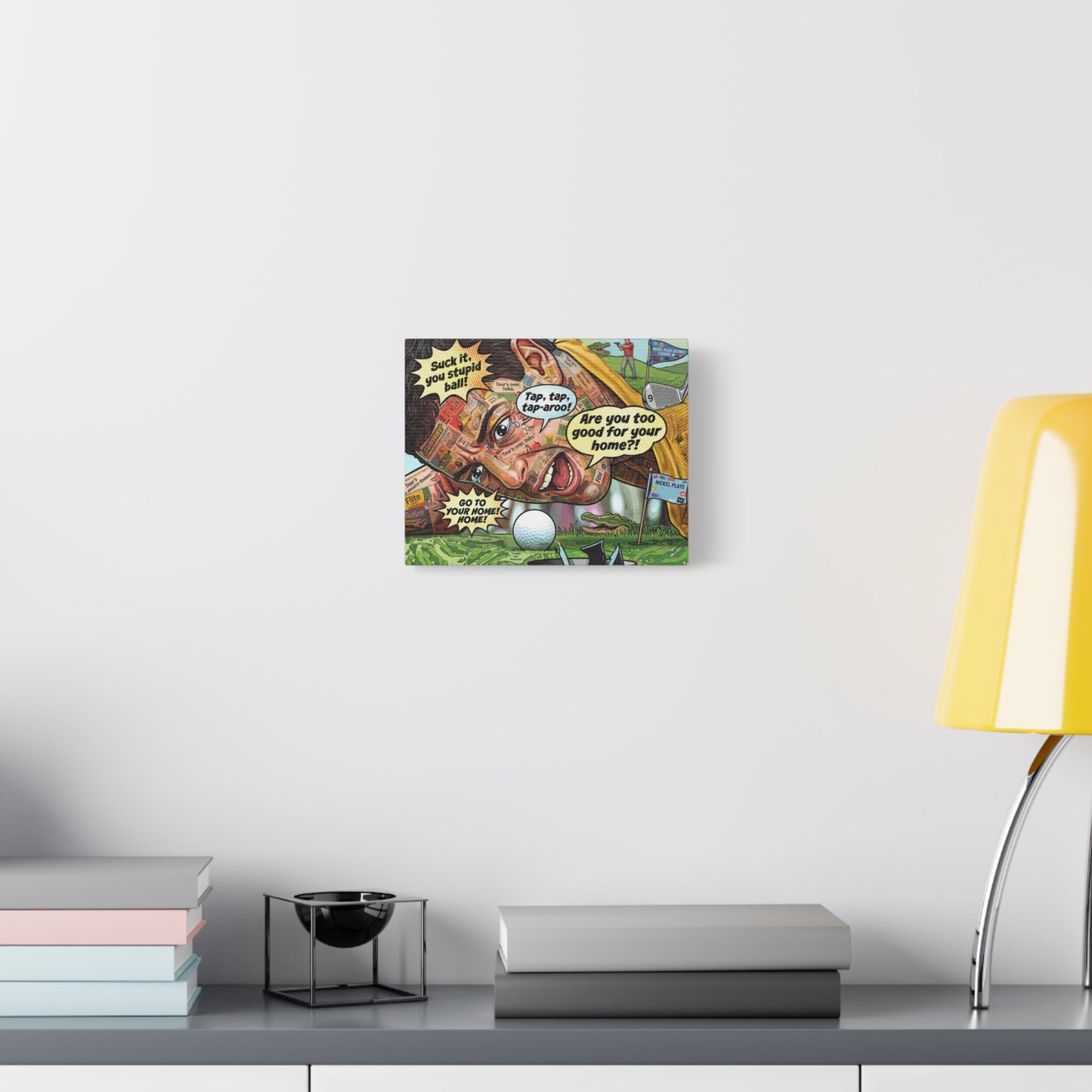 Happy Golf Pop Canvas Art — Matte Stretched Canvas Print