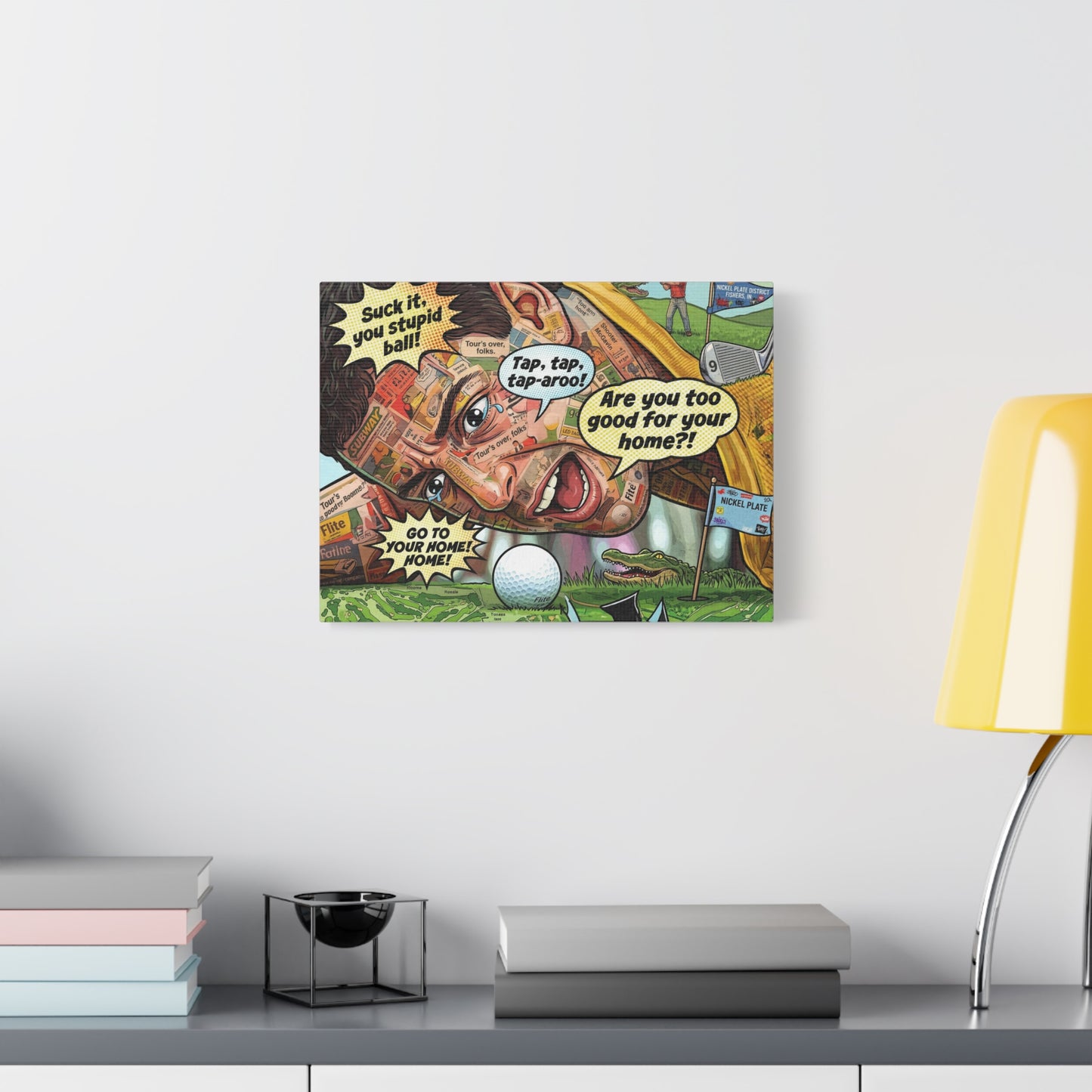 Happy Golf Pop Canvas Art — Matte Stretched Canvas Print