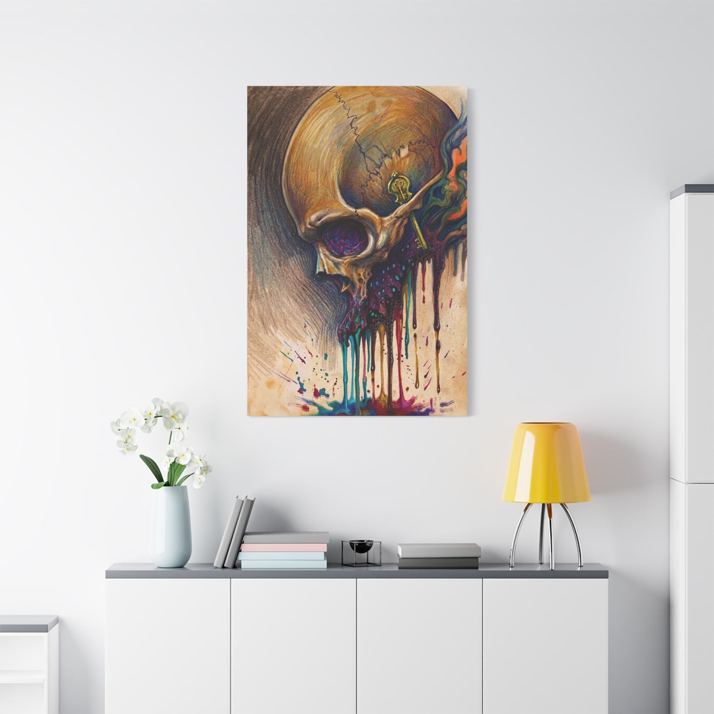 Skull Drip Matte Canvas Wall Art — Stretched 1.25"