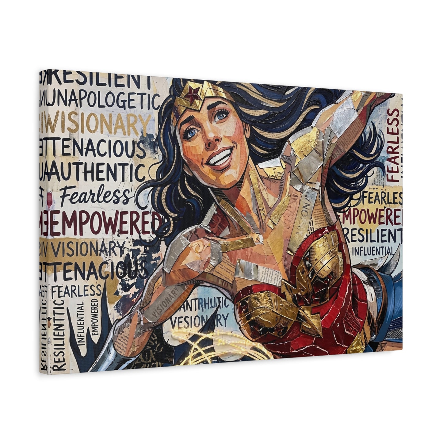 Super Woman Abstract Canvas Wall Art — Matte Stretched 1.25"