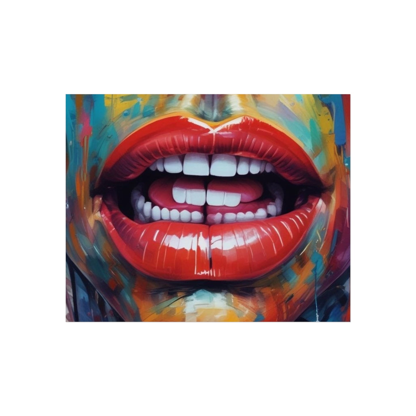 Colorful Pop Art Lip Poster Fine Art Print