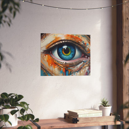 Vibrant Blue Eye Surreal Wall Art Print