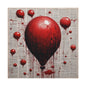 Fine Art Poster — Red Dripping Balloon on Vintage Book Pages