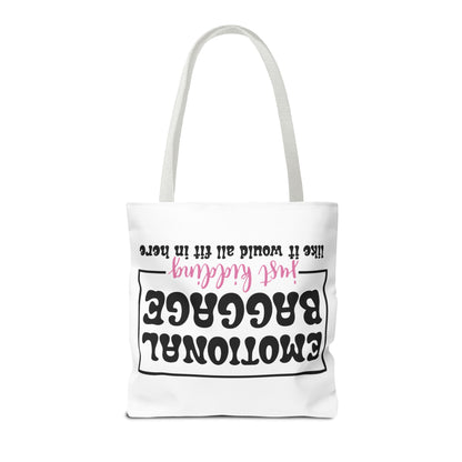 Emotional Baggage Tote Bag — Funny "Emotional Baggage (just kidding)" Reusable Shopper