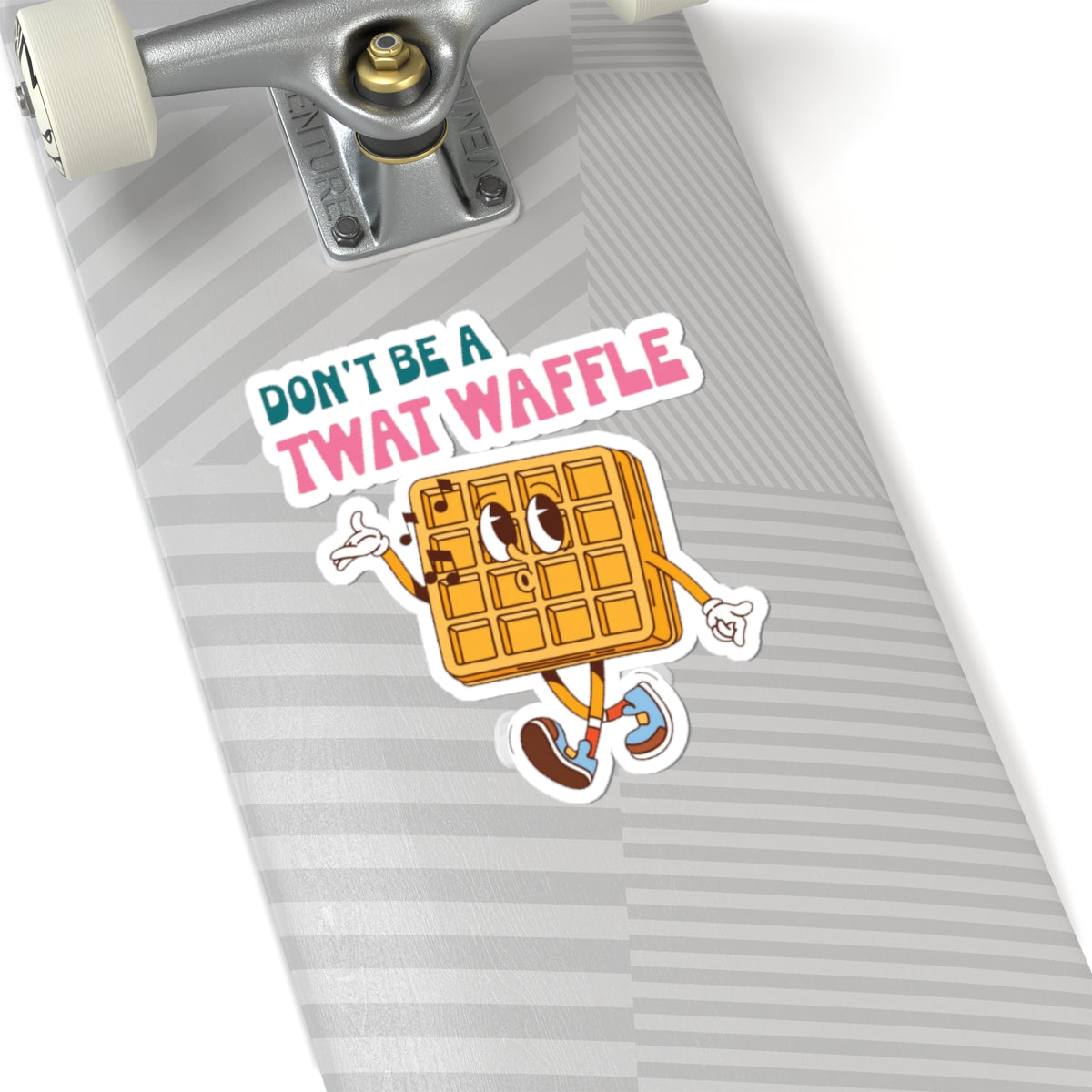 Don’t Be a Twat Waffle Sticker — Funny Retro Waffle Character Kiss-Cut Decal
