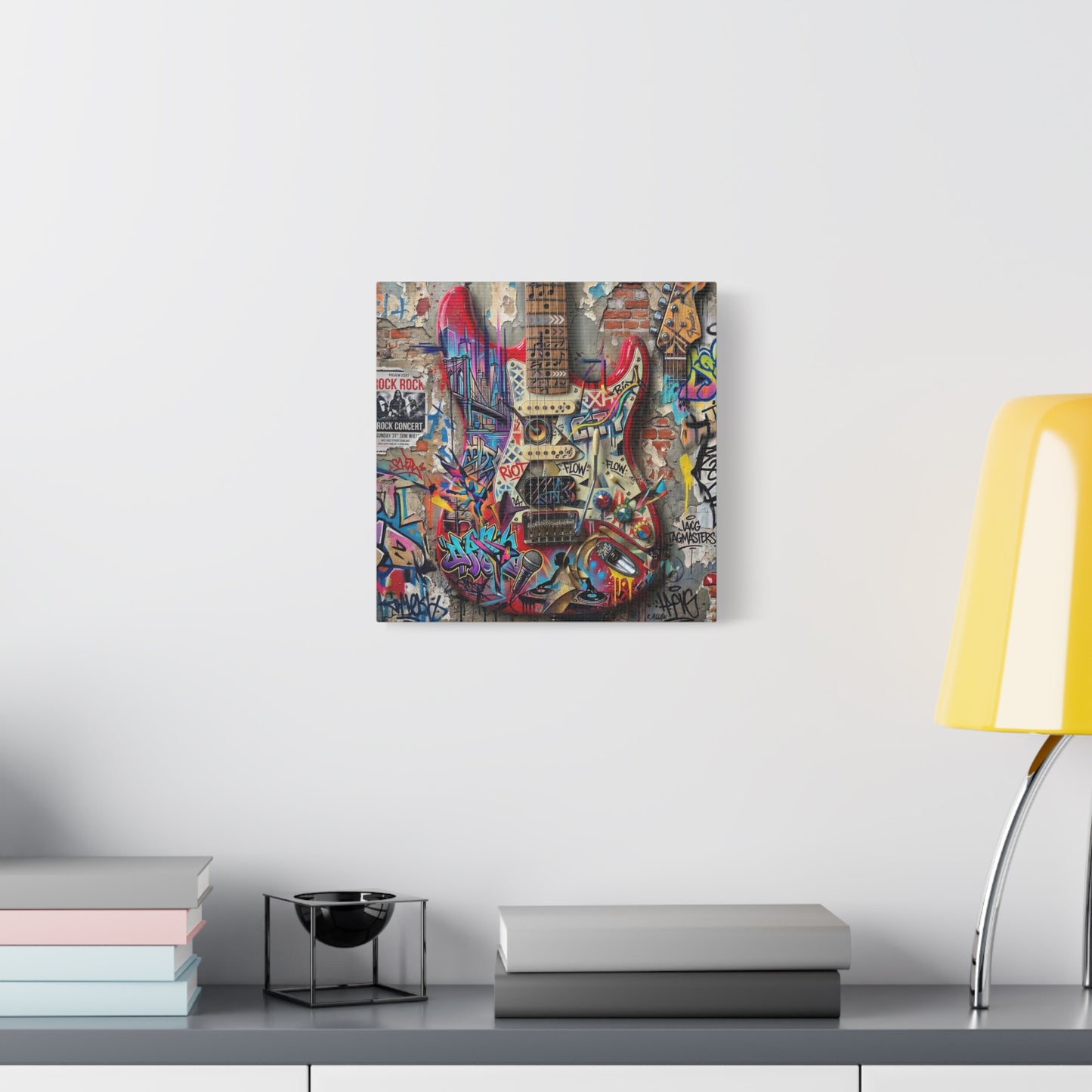 Urban Art Gutair Abstract Canvas Wall Art Print