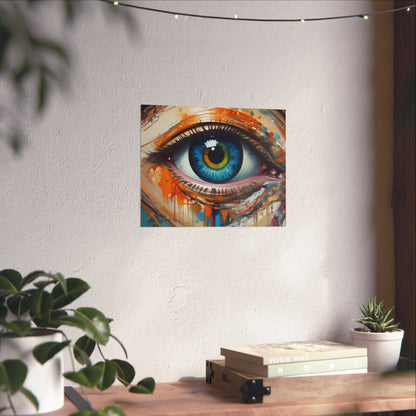 Vibrant Blue Eye Surreal Wall Art Print