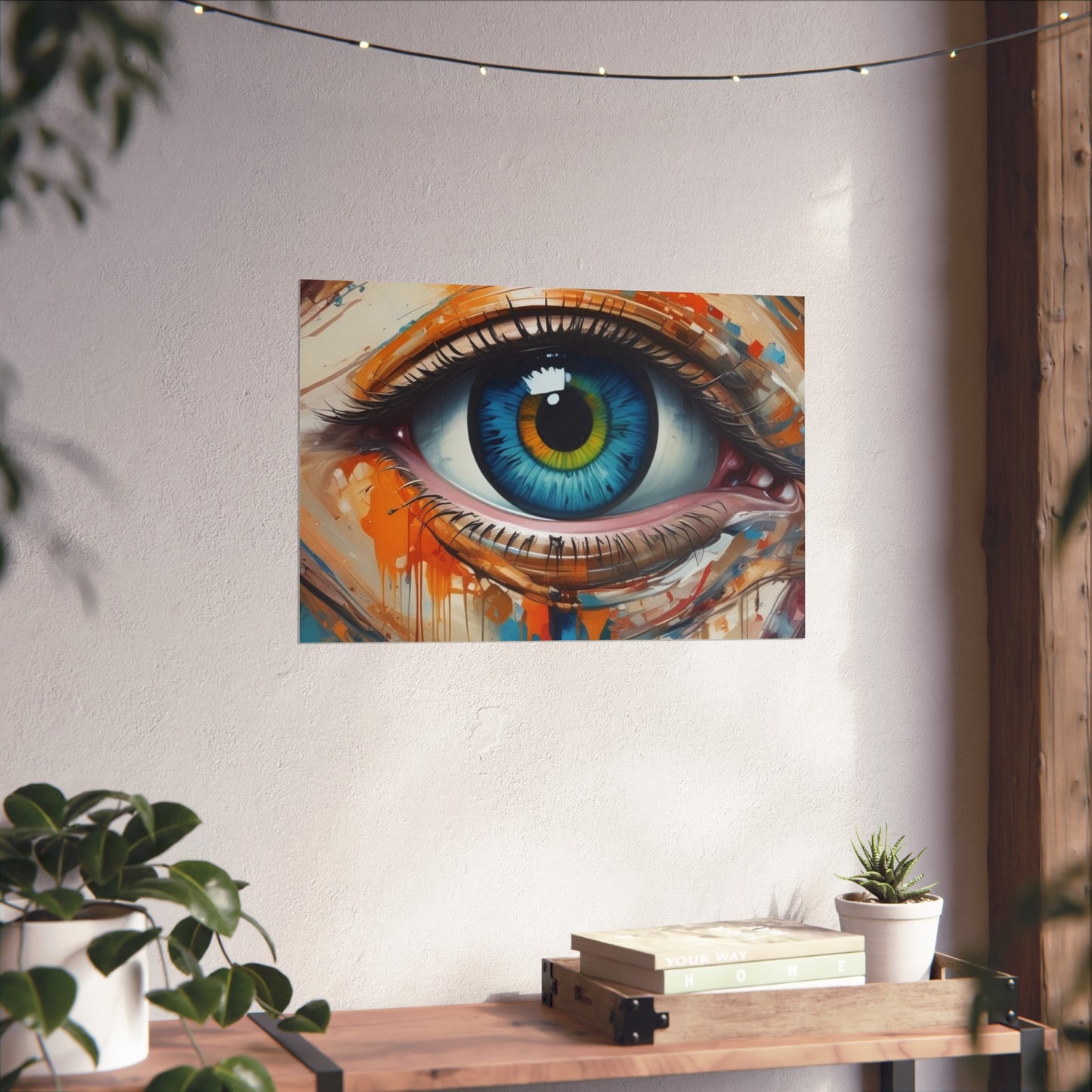 Vibrant Blue Eye Surreal Wall Art Print