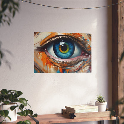 Vibrant Blue Eye Surreal Wall Art Print