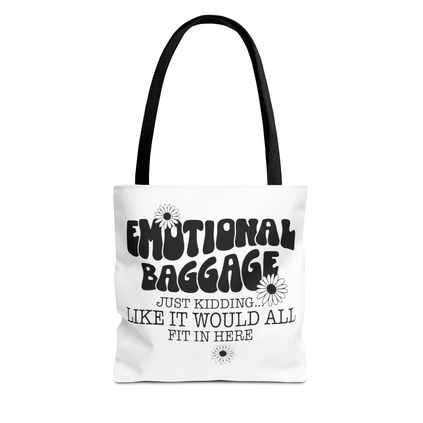 Tote Bag — "Emotional Baggage" Funny Quote Tote with Daisy Vibe