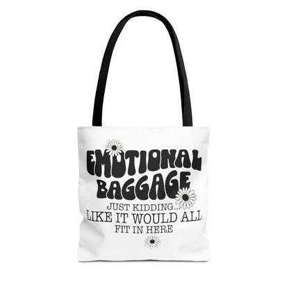 Tote Bag — "Emotional Baggage" Funny Quote Tote with Daisy Vibe