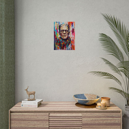 Frankenstein Color Splash Poster — Vibrant Pop Art Horror Wall Print