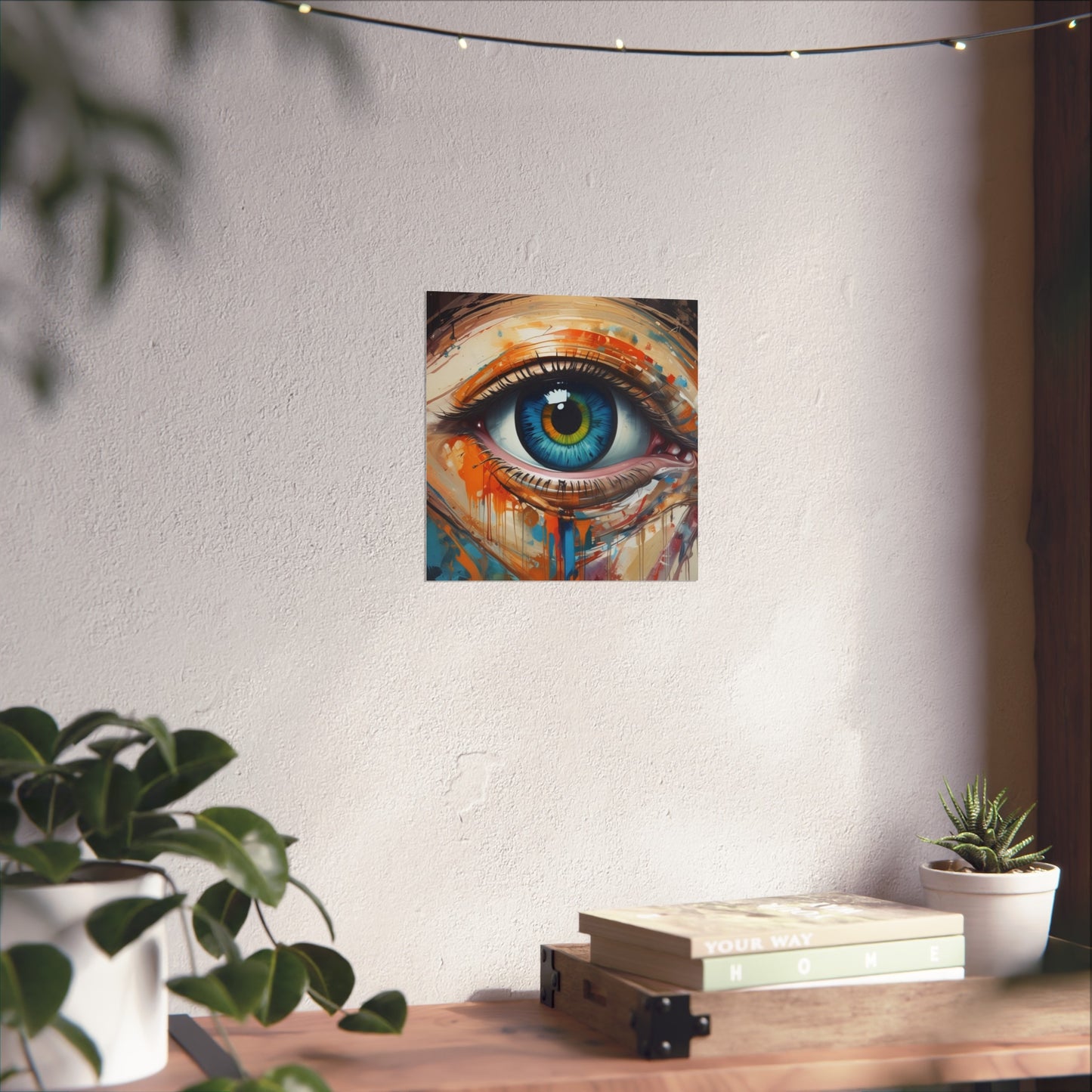 Vibrant Blue Eye Surreal Wall Art Print