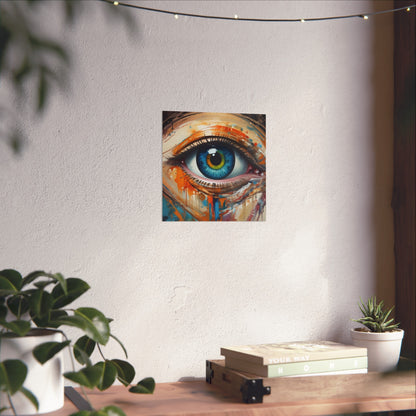 Vibrant Blue Eye Surreal Wall Art Print