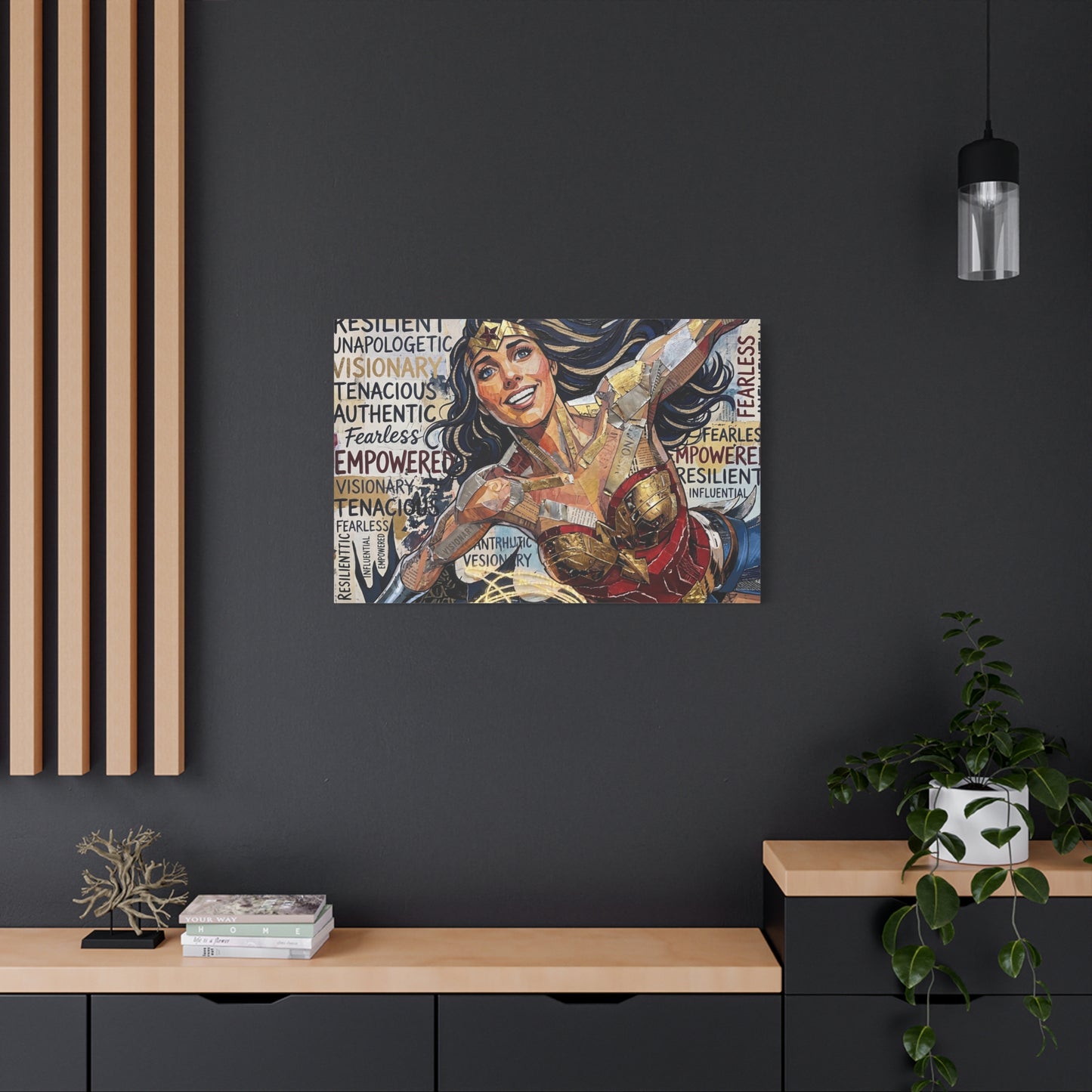 Super Woman Abstract Canvas Wall Art — Matte Stretched 1.25"