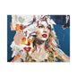 Pop Art Collage Woman Canvas Print — Modern Portrait Wall Art