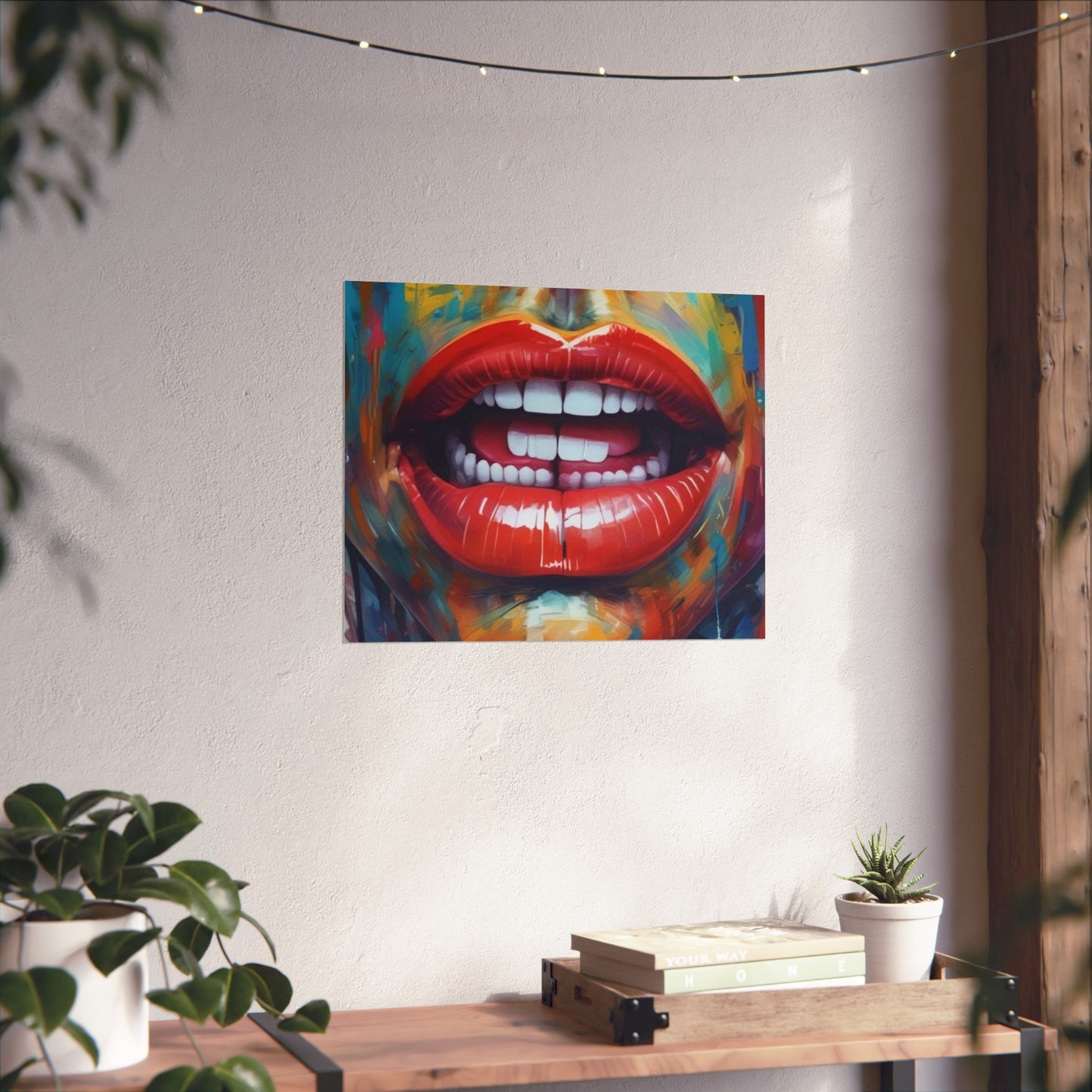 Colorful Pop Art Lip Poster Fine Art Print