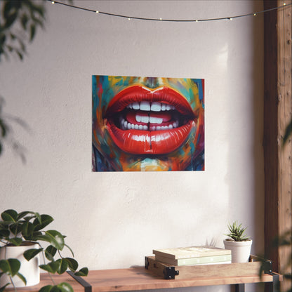 Colorful Pop Art Lip Poster Fine Art Print