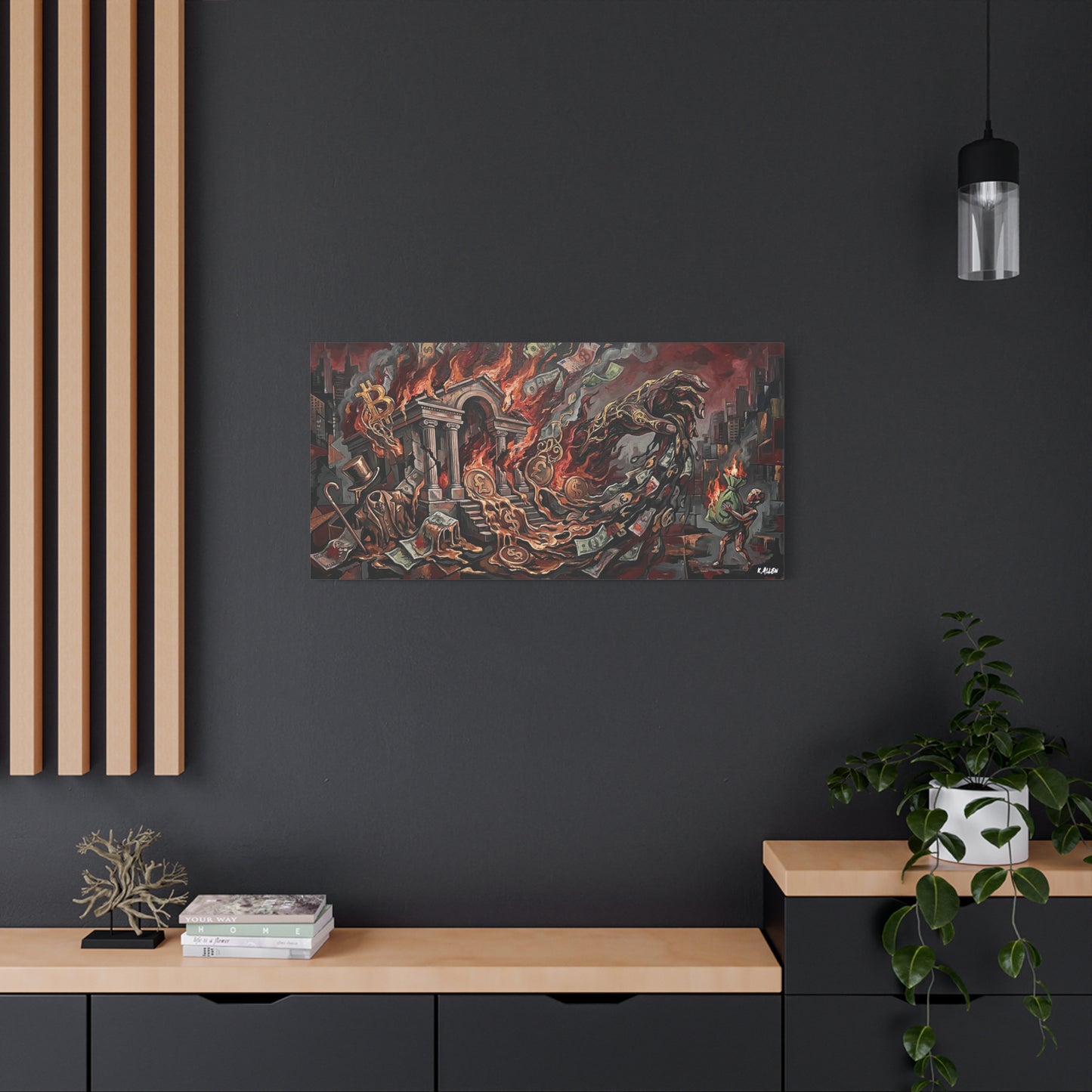 Economy Falling Canvas Wall Art Print — Matte Stretched Canvas
