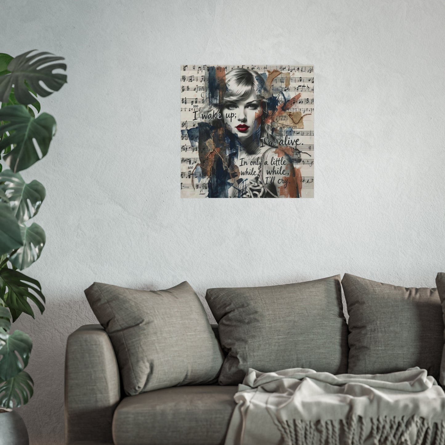 Swift Inspired Fine Art Poster — "I Wake Up; I'm Alive" Taylor-Inspired Music Portrait