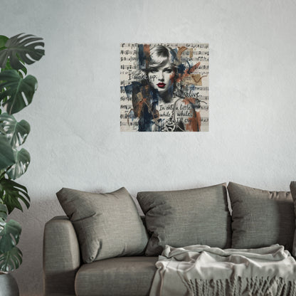 Swift Inspired Fine Art Poster — "I Wake Up; I'm Alive" Taylor-Inspired Music Portrait