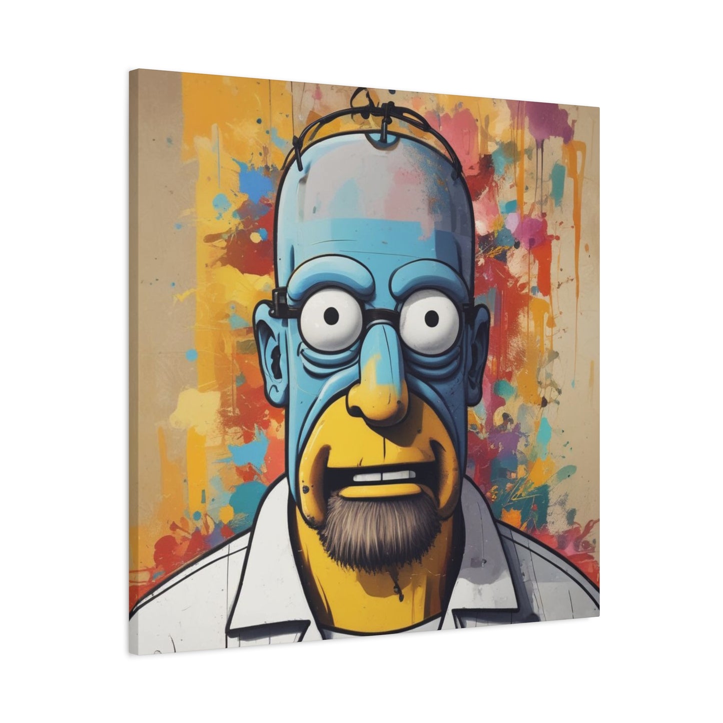 Pop Art Cartoon Canvas Wall Art — Colorful Abstract Character Portrait