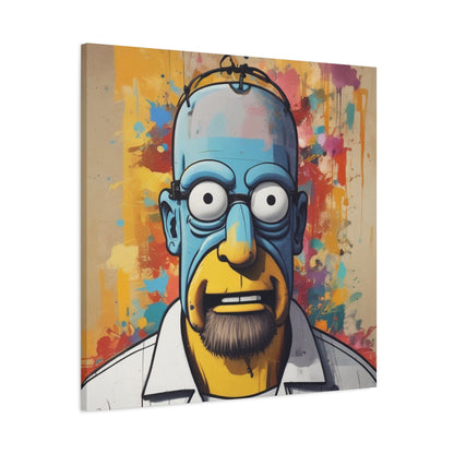 Pop Art Cartoon Canvas Wall Art — Colorful Abstract Character Portrait