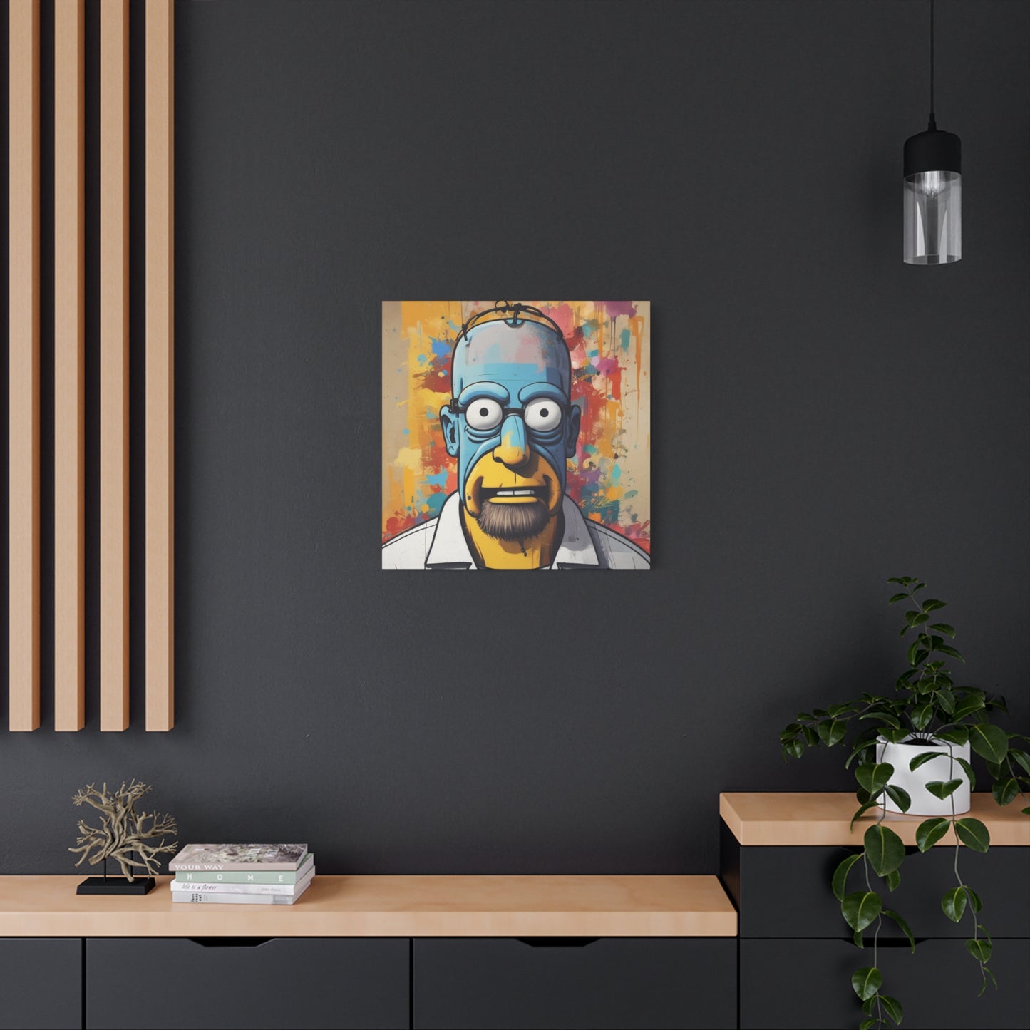 Pop Art Cartoon Canvas Wall Art — Colorful Abstract Character Portrait