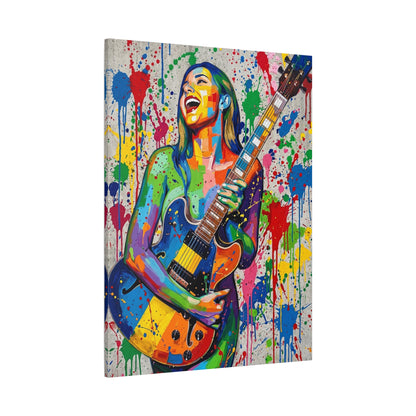Colorful Guitarist Pop Art Canvas Print — Vibrant Music Wall Art