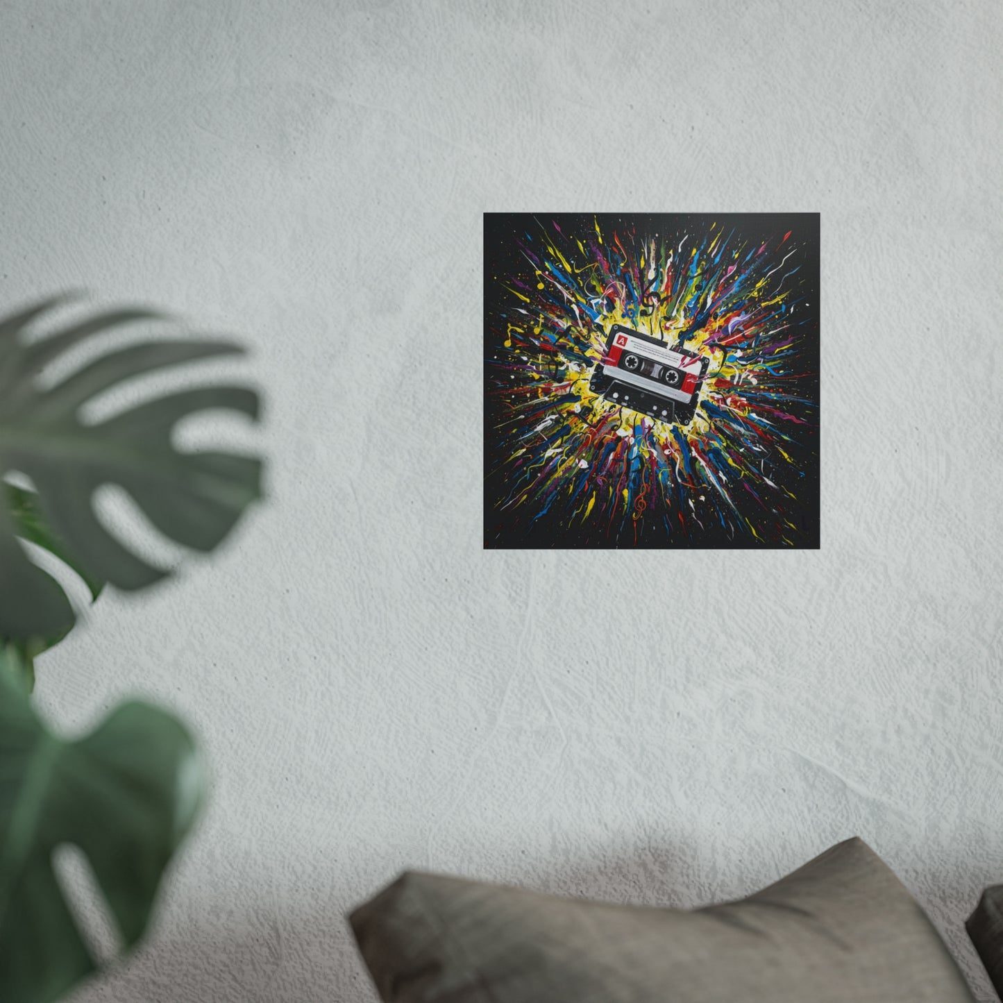 Cassette Explosion Fine Art Print — Retro Music Wall Art
