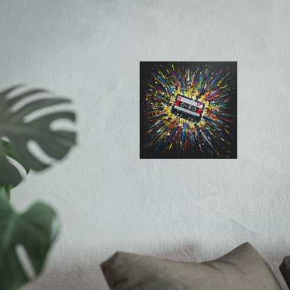 Cassette Explosion Fine Art Print — Retro Music Wall Art