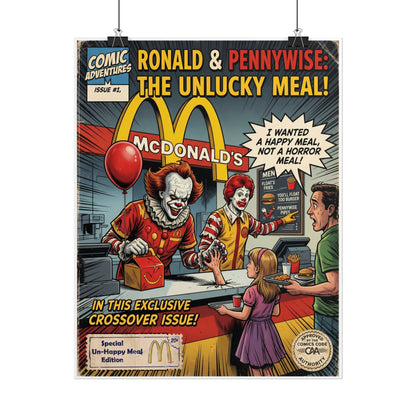 Horror at McDonald's Pennywise Poster — Rolled Horror Movie Art Print