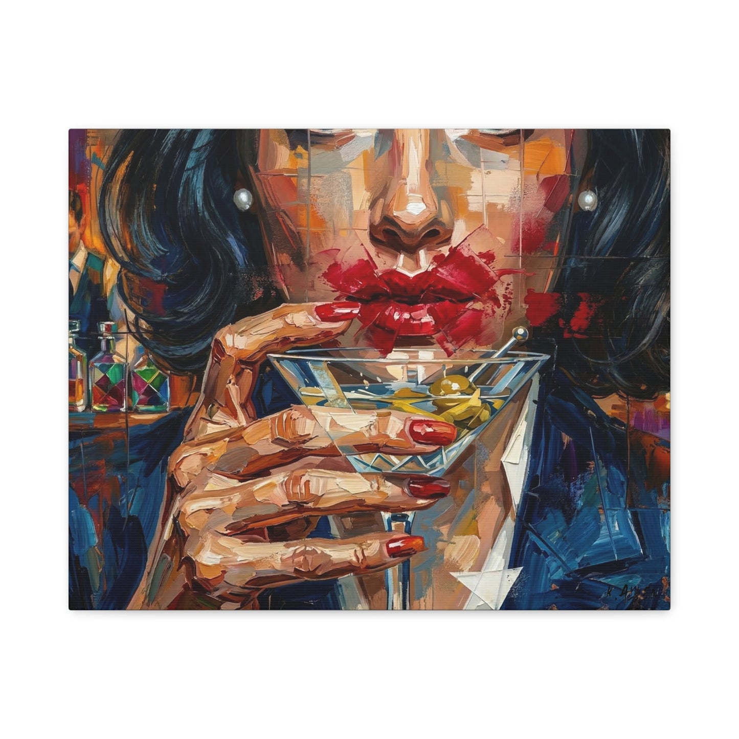 Cocktail Kiss Matte Canvas Wall Art