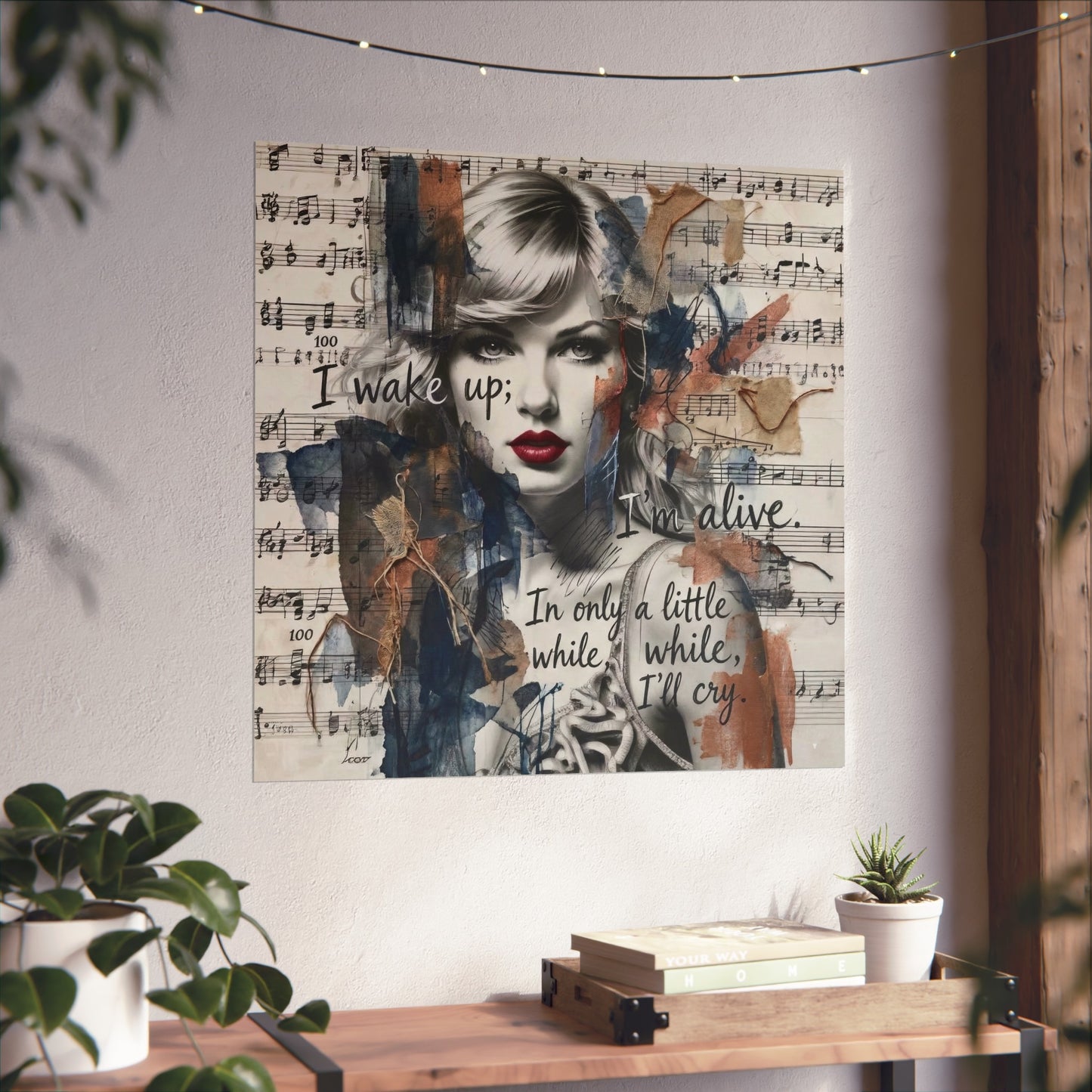 Swift Inspired Fine Art Poster — "I Wake Up; I'm Alive" Taylor-Inspired Music Portrait