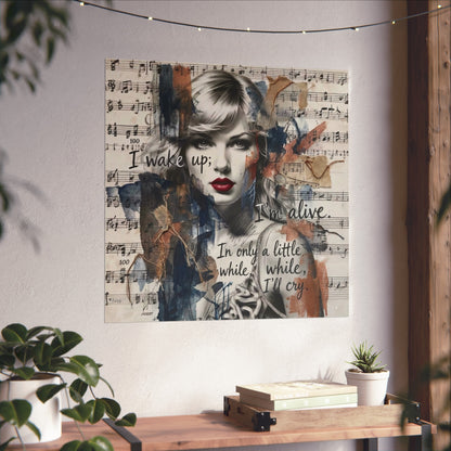 Swift Inspired Fine Art Poster — "I Wake Up; I'm Alive" Taylor-Inspired Music Portrait