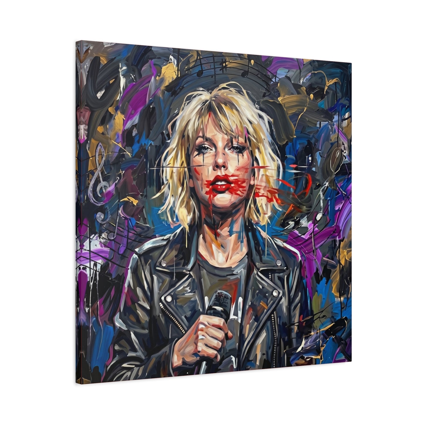 SMEARED THE LIPS Swift Portrait Canvas Art — Matte Stretched Canvas Print