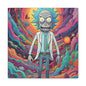 Psychedelic Rick Portal Canvas — Colorful Rick Illustration on Stretched Matte Canvas