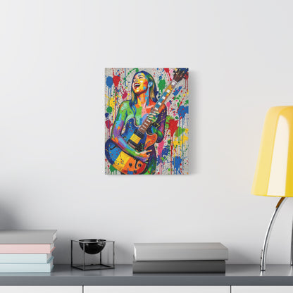 Colorful Guitarist Pop Art Canvas Print — Vibrant Music Wall Art
