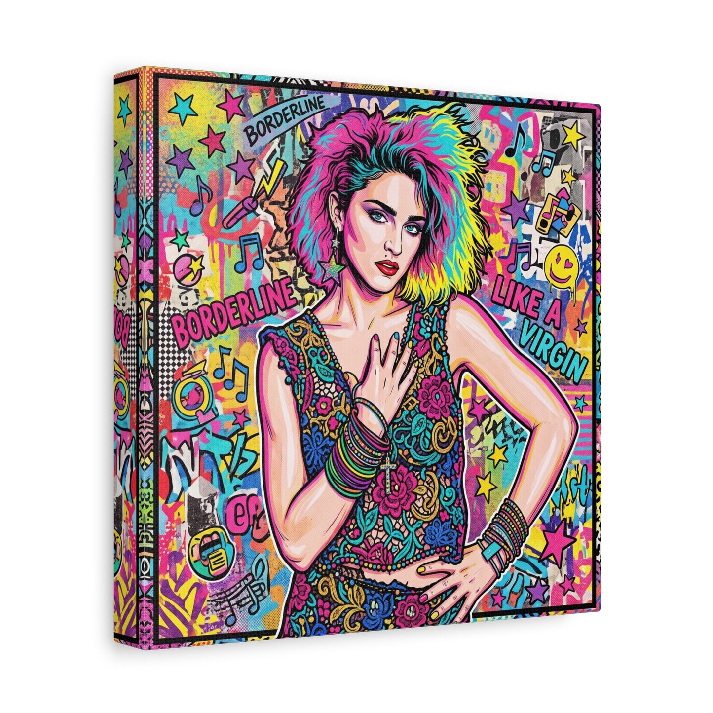 Queen of Pop Abstract Canvas Wall Art Print