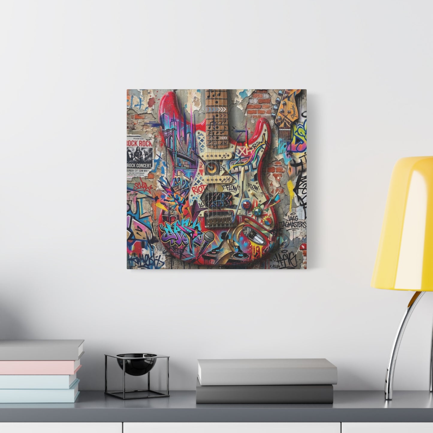 Urban Art Gutair Abstract Canvas Wall Art Print