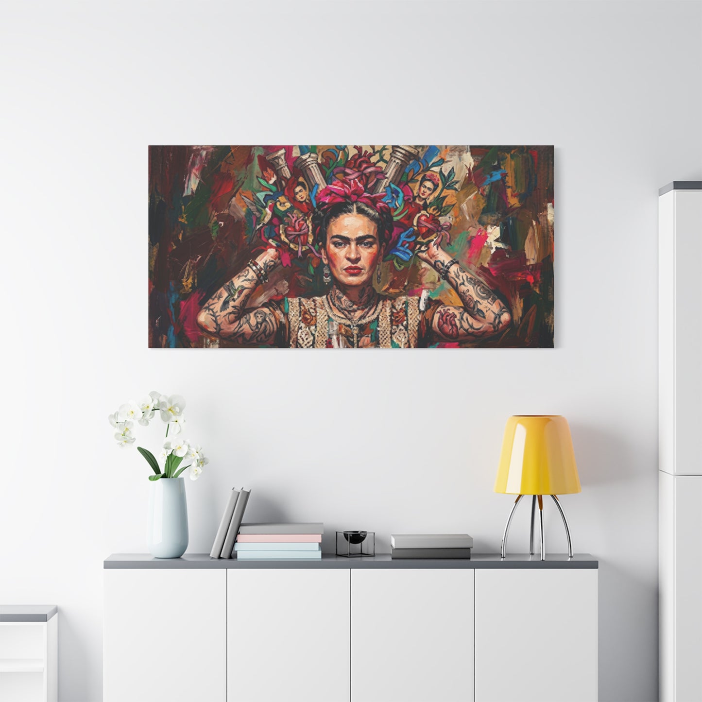 Frida Inspired Abstract Canvas Wall Art — Matte Stretched 1.25"