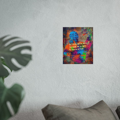 DMB Trippin Billies Art Poster Print — Colorful 'Eat, Drink, and Be Merry' Typographic Art Print
